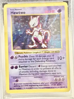 Mewtwo 010/102 Base Set (Shadowless) Holo Pokemon TCG Vintage PSA 4 - Image 2