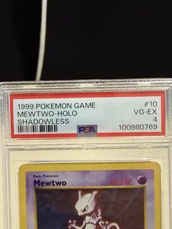Mewtwo 010/102 Base Set (Shadowless) Holo Pokemon TCG Vintage PSA 4 - Image 3