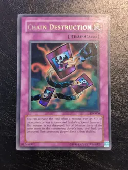 Yu-Gi-Oh! ULTRA RARE HOLO CARD CHAIN DESTRUCTION PSV-006 VINTAGE PRINT VLP - Image 1