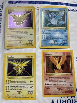 Moltres Zapdos Articuno Holo Lot Pokemon TCG WOTC Base Set 3 Fossil Lot Of 4 - Image 1