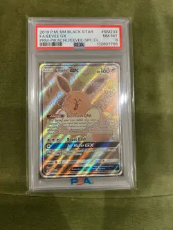 Pokemon Eevee GX Premium Pikachu & Eevee Special Collection FA Promo SM233 PSA 8 - Image 1