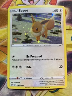 Eevee SWSH190 Pokemon Card Brilliant Stars 2022 Black Star Holo Promo NM - Image 1