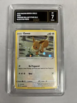 Pokemon TCG Eevee SWSH190 GMA /PSA 7 NM Brilliant Stars Blister Black Star Promo - Image 1