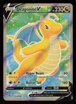 Pokemon TCG Dragonite v Full Art Holo Ultra Rare Card Pokemon Go 076/078 - Image 1