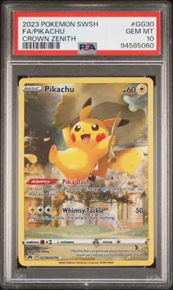 2023 Pokemon SWSH Crown Zenith FA Pikachu #GG30 PSA 10 - Image 1