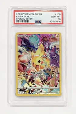 2023 Pokemon SWSH Crown Zenith #160 FA Pikachu PSA 10 Gem Mint - Image 1