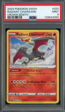 2023 Pokemon SWSH Crown Zenith #020 Radiant Charizard PSA 9 MINT - Image 1
