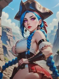 1/1 Only 1 Made Jinx Arcane Legends Pirate Girl Custom Waifu 2026 Card 5x3.5 - Image 2