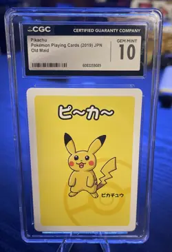 3 CGC GEM MINT 10 2019 JPN Old Maid Cards Featuring Bulbasaur , Mew & Pikachu - Image 3