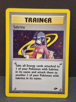 Pokemon TCG Sabrina Trainer Gym Challenge Holo Card 20/132 Rare Vintage WotC - Image 1
