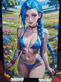 1/1 Only 1 Made Jinx Arcane Legends Garden Custom Waifu 2026 Card 5x3.5 Size - Image 1