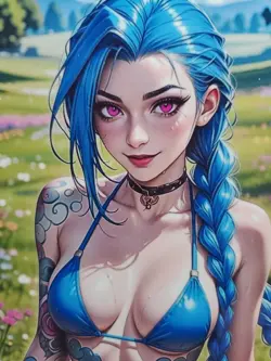 1/1 Only 1 Made Jinx Arcane Legends Garden Custom Waifu 2026 Card 5x3.5 Size - Image 2