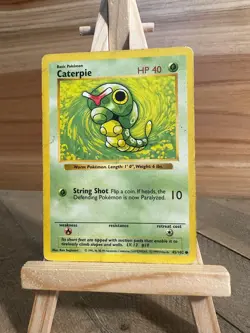 Pokemon Base Set (Shadowless) Common Caterpie #045/102 HP - Image 1