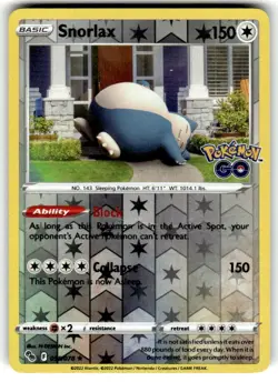 POKEMON GO - Snorlax - 055/078 - Holo Rare - REVERSE HOLO - NM/M - New - Image 1