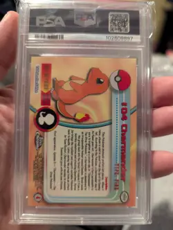 2000 TOPPS CHROME POKEMON T.V. #4 CHARMANDER PSA 9 - Image 2