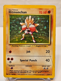 Hitmonchan 7/102 Holo Rare Base Set Unlimited Pokemon 1143 - Image 1