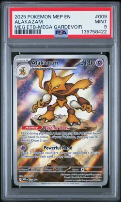 2025 POKEMON MEP EN-ME BLACK STAR PROMO #009 ALAKAZAM PSA 9 - Image 1