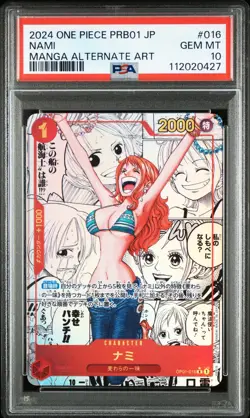 MANGA ALT ART NAMI PRB01-016 R PREMIUM ONE PIECE THE BEST Japanese PSA 10 #0427 - Image 1