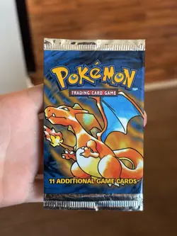 1999 Pokemon Trading Card Game TCG Base Set EMPTY Booster Pack Wrapper Charizard - Image 4