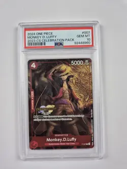 PSA 10 Gem Mint Monkey D Luffy 007 2023 CS Celebration Pack One Piece English - Image 1