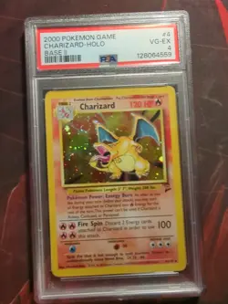 Pokemon TCG Charizard Base Set 2 Holo Unlimited Rare Card 4/130 PSA 4 - Image 1
