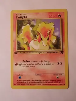 Pokemon Card TCG Ponyta Team Rocket 64 Regular 1st Edition Common - Image 1
