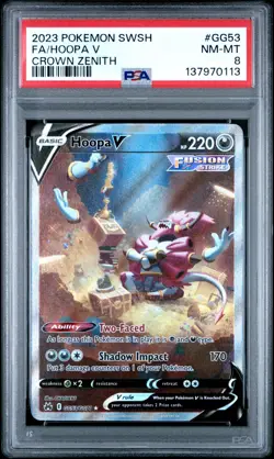 2023 Pokemon SWSH Crown Zenith #GG53 Hoopa V FA PSA 8 NM-MT - Image 1