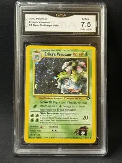 Pokemon 2000 Erika’s Venusaur #4 GMA 7.5 NM+ Gym Challenge Holo Unlimited - Image 1