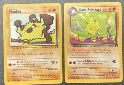 Mankey 61/82 & Dark Primeape 43/82 - Team Rocket - Vintage WOTC Pokemon - LP - Image 1