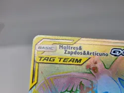 Pokemon Moltres Zapdos Articuno GX Tag Team 69/68 Hidden Fates Secret Rainbow sc - Image 2