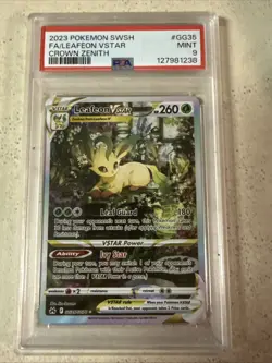 Pokemon TCG Leafeon VSTAR Crown Zenith Full Art Ultra Rare GG35/GG70 PSA 9 - Image 1