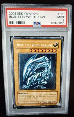 Konami 2002 Yu-Gi-Oh! Blue-Eyes White Dragon SDK-001 Ultra Rare Unlimited PSA 9 - Image 1