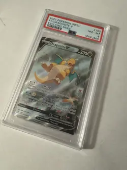 2021 POKEMON SWORD & SHIELD EVOLVING SKIES #192 FULL ART/DRAGONITE V PSA 8 - Image 2