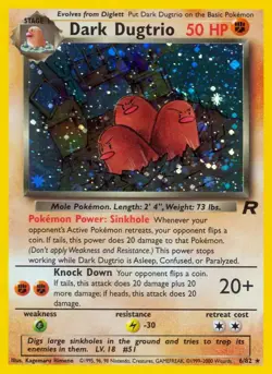 Dark Dugtrio - 6/82 - Pokemon Team Rocket Unlimited Holo Rare Card WOTC NM - Image 1
