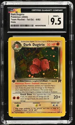2000 Pokemon-Dark Dugtrio #6/82 Team Rocket-Rare Holo 1st Edition CGC 9.5 - Image 1