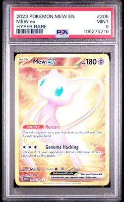 2023 POKEMON MEW EN-151 HYPER RARE #205 MEW EX PSA 9 - Image 1