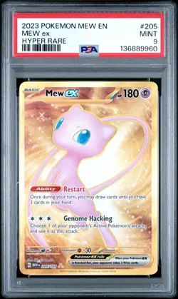 2023 POKEMON MEW EN-151 HYPER RARE #205 MEW EX PSA 9 - Image 1