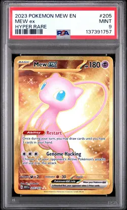 2023 POKEMON MEW EN-151 HYPER RARE #205 MEW EX PSA 9 - Image 1
