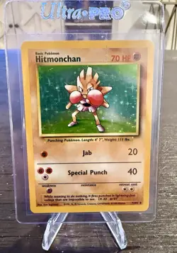 1999 Pokemon TCG Hitmonchan Base Set Holo Rare Card 7/102 - Image 1