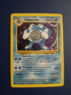 Poliwrath Holo Rare Pokemon TCG Card 13/102 Base Set Shadowless HP - Image 1
