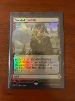 MTG - Wooded Foothills - NM Near Mint - Zendikar Rising Expeditions Foil - Image 1