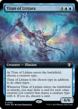 1x Titan of Littjara ~ Extended Art - Foil NM-Mint, English Commander Masters MT - Image 1