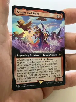 MTG Strago and Relm (Extended Art) Foil Final Fantasy Magic The Gathering - Image 1