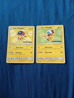 Ash's Pikachu #SM111, #SM112 Pokemon Card I Choose You Promo LP - Image 1