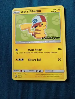 Ash's Pikachu #SM111, #SM112 Pokemon Card I Choose You Promo LP - Image 4