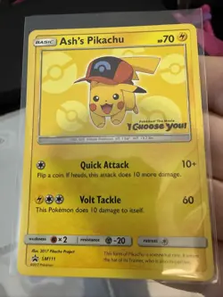 NM - Pokemon Ash's Pikachu #SM111 - I Choose You Movie Promo LP 193 - Image 1