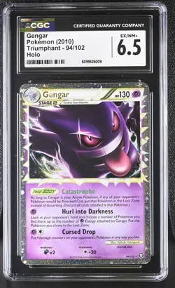 CGC 6.5 Gengar Prime 94/102 2010 Triumphant Holo Pokemon Card - Image 1