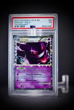 2010 Pokemon HGSS Triumphant Gengar 94 PSA 7 - Image 1
