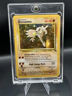 Pokemon TCG Hitmonlee Fossil Holo Rare Card 7/62 - Image 1
