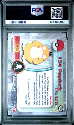 2000 TOPPS CHROME POKEMON T.V. #54 PSYDUCK PSA 10 - Image 2